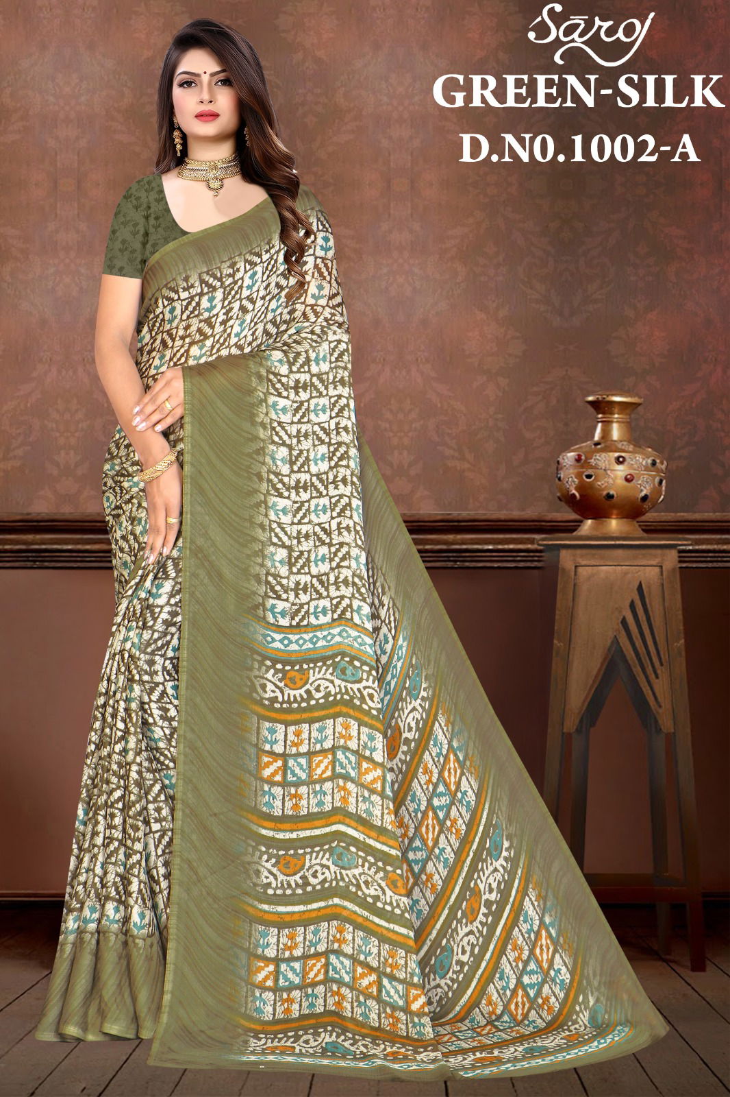 Saroj Green Silk 2 Daily Wear Printed Sarees Catalog

